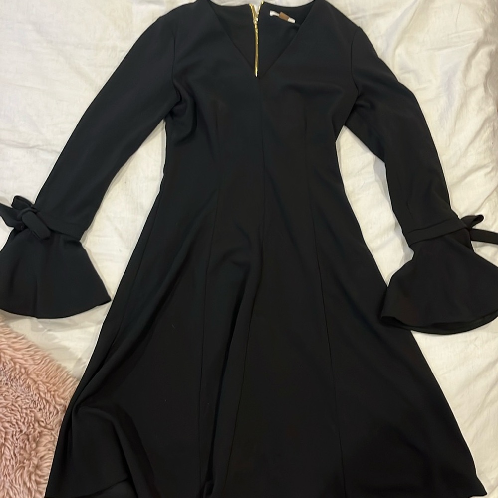 Black Flare Sleeve Dress
